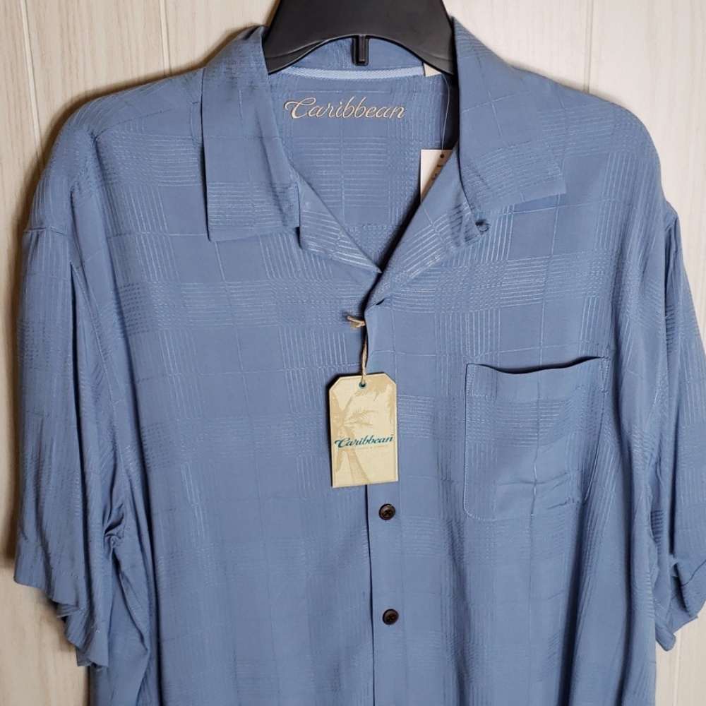 Caribbean Men's Shirt Solid Light Blue